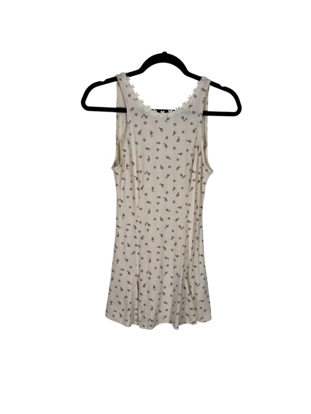 Free People XS Ivory Combo Floral Boho Bali Isn’t It Lovely Knit Tunic NWOT - Picture 2 of 10